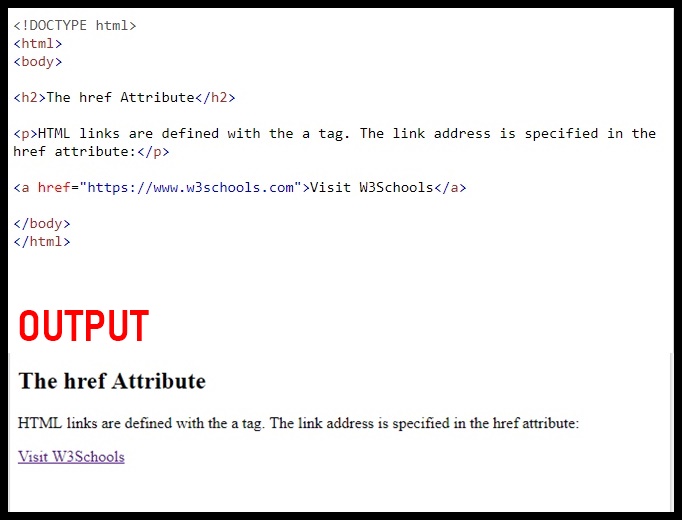 HTML href attribute example