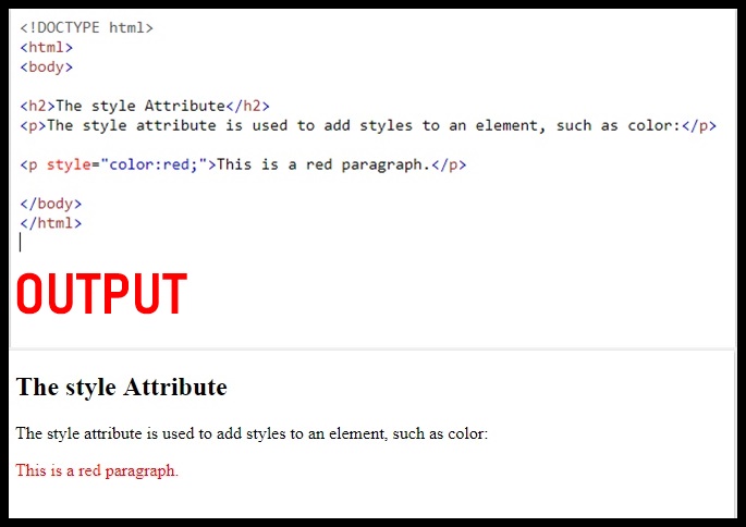 HTML style attribute example