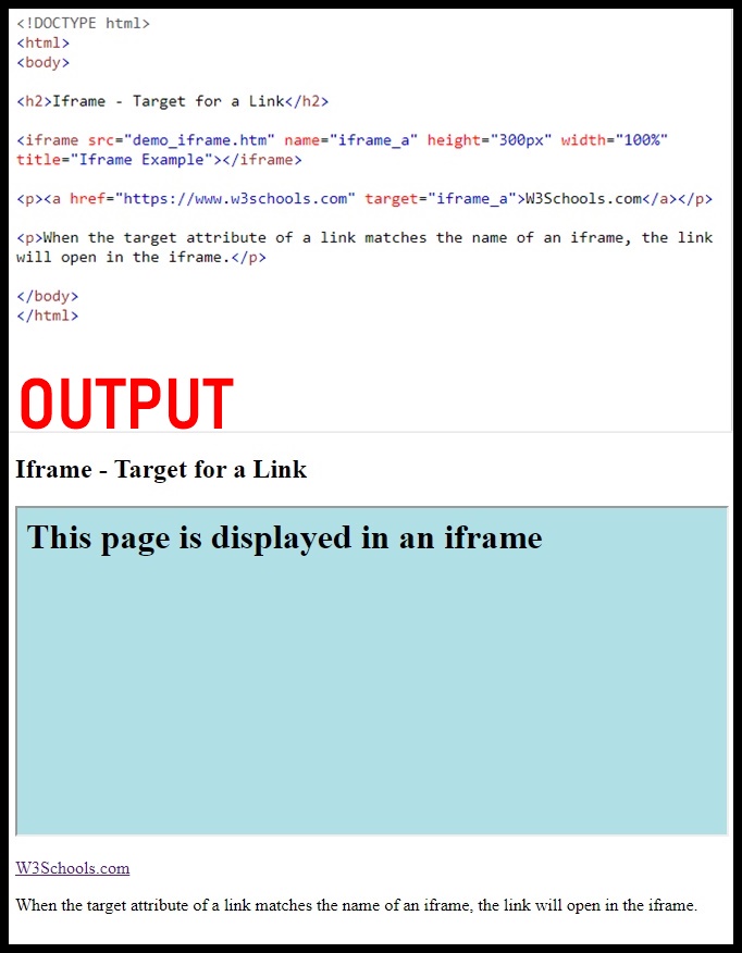 HTML iframe example